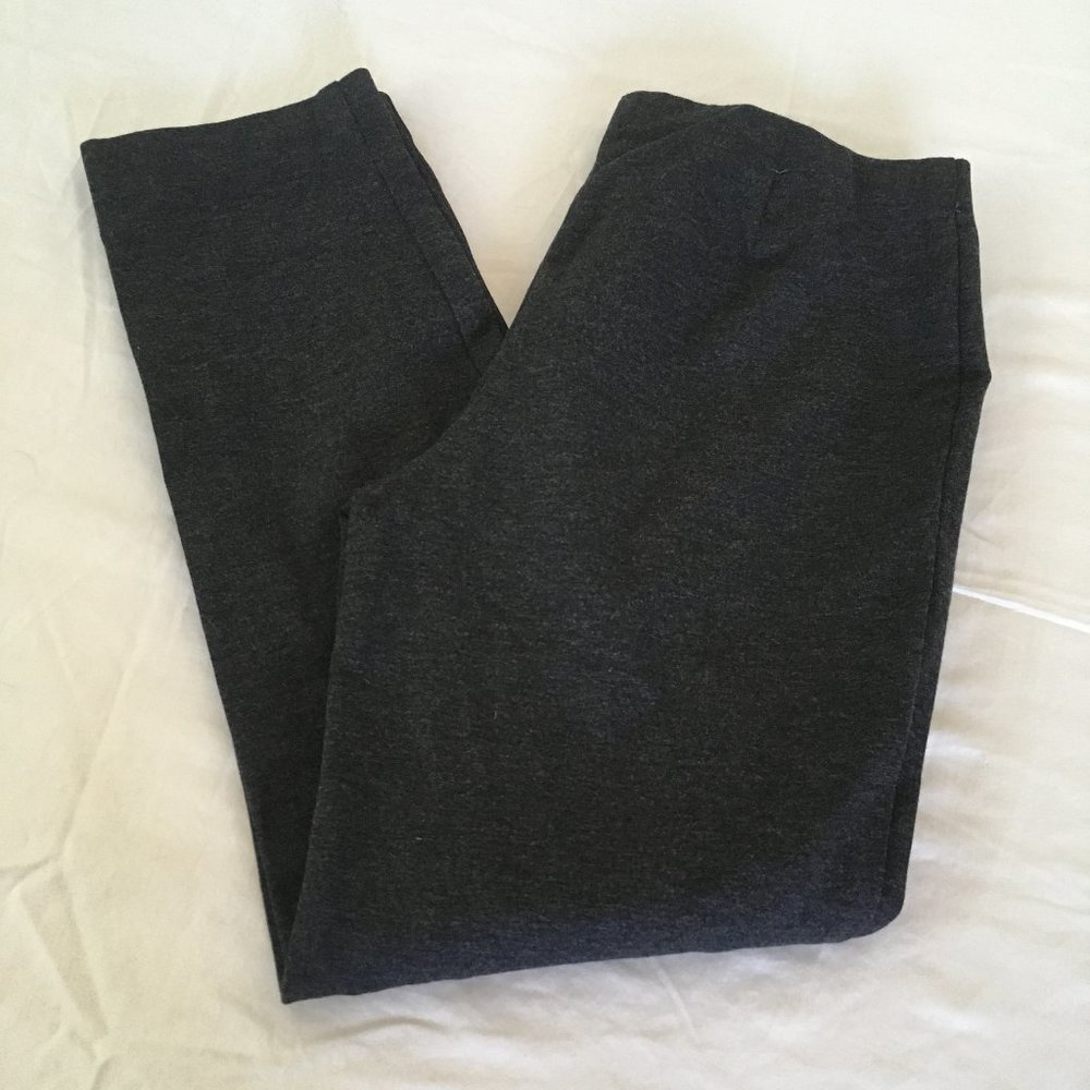 J Jill Charcoal Slim Leg Pullon Trousers Sz XS Petite Stretch Ponte